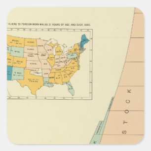 22 Growth elements of population 17901890 Square Sticker