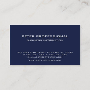 22 Modern Professional Business Card navy blue