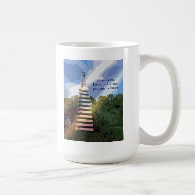 22 Mug - Original Art & Haiku - stone layers (Right)