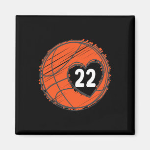 #22 Number 22 - Basketball Graphic Saying Ball Bba Magnet
