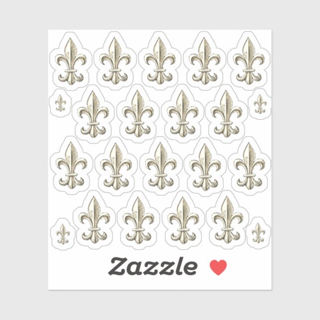 22 Per Sticker Elegant Vintage Fleur de Lis  (Sheet)