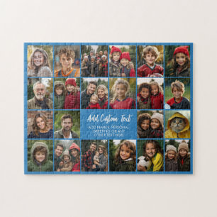 22 Photo Collage Modern Grid with 2 text boxes Jigsaw Puzzle