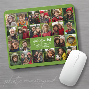 22 Photo Collage Modern Grid with 2 text boxes Mouse Mat