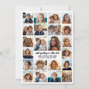 22 Photo Collage - Modern Minimal with Text Holiday Card
