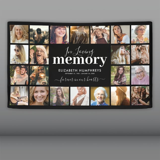 22 Photo Funeral Memorial Banner (Creator Uploaded)