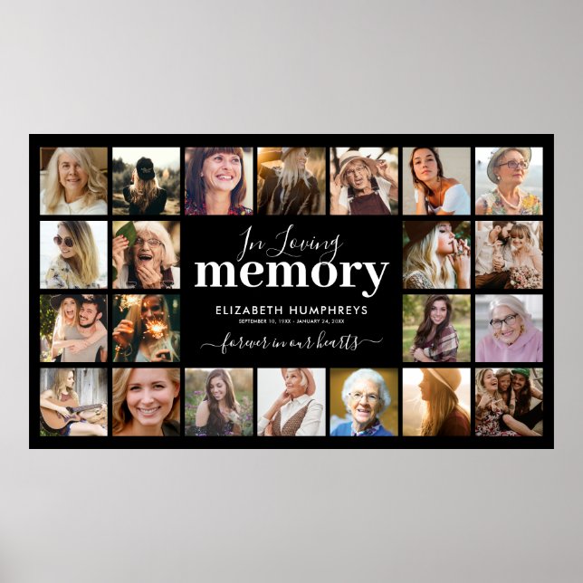 22 Photo Funeral Memorial Poster (Front)