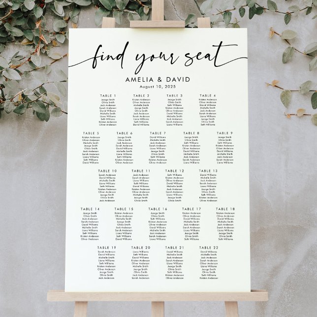 22 Tables Find Your Seat Seating Chart (Creator Uploaded)