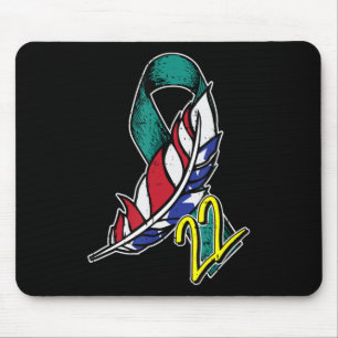 22 Veteran PTSD Suicide Awareness US Feather Patri Mouse Mat
