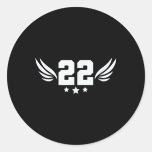22 Veteran Suicide Awareness Angel Wing Patriotism Classic Round Sticker