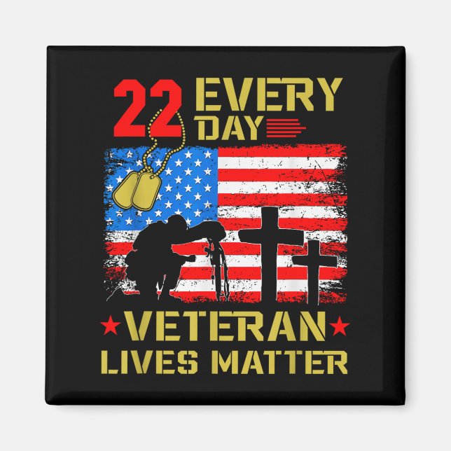 22 Veterans A Day Veteran Suicide Prevention Aware Magnet (Front)