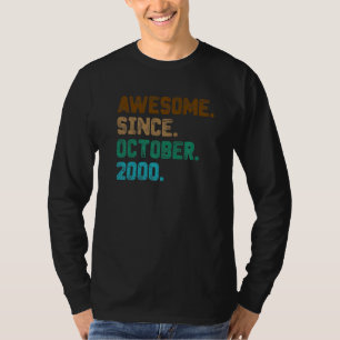 22 Year Old Awesome Since October 2000 22nd Birth T-Shirt