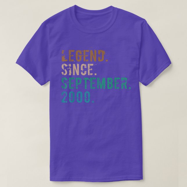 22 Year Old Gift Legend Since September 2000 22nd  T-Shirt (Design Front)