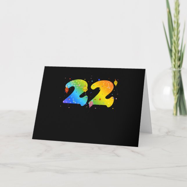 22 Year Old Girls 22th Birthday Card (Front)