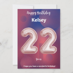 22 year old Happy Birthday card