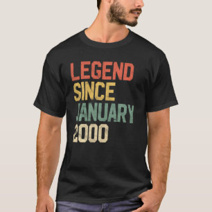 22 Year Old Legend Since January 2000 22nd Birthda T-Shirt