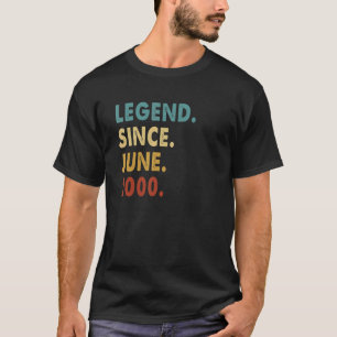 22 Year Old Legend Since June 2000 22nd Birthday T-Shirt