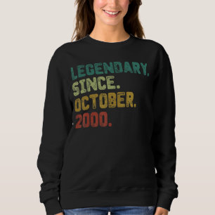22 Year Old Legend Since October 2000 22nd Birthd Sweatshirt