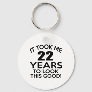 22 years birthday designs key ring