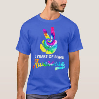 22 Years Of Being Awesome Tie Dye Birthday T-Shirt