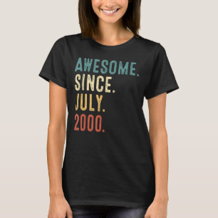 22 Years Old Awesome Since July 2000 22nd Birthda T-Shirt