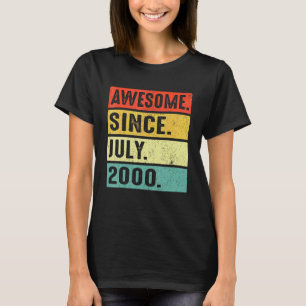 22 Years Old Awesome Since July 2000 22nd Birthday T-Shirt