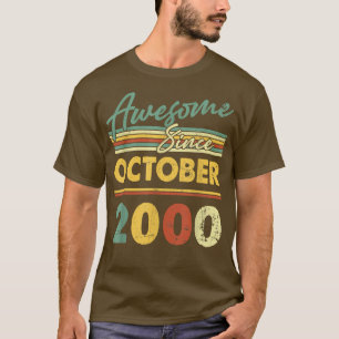 22 Years Old Funny Awesome Since October 2000 22nd T-Shirt