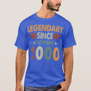 22 Years Old Gifts Legend Since October 2000 22nd  T-Shirt