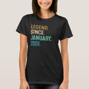 22 Years Old Legend Since January 2001 22nd Birth T-Shirt