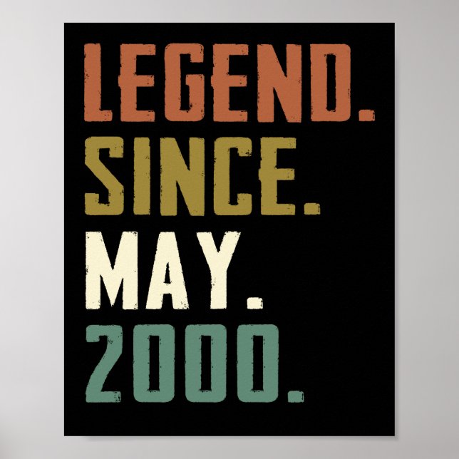 22 Years Old Legend Since May 2000 22nd birthday Poster (Front)