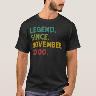 22 Years Old Legend Since November 2000 22nd Birth T-Shirt