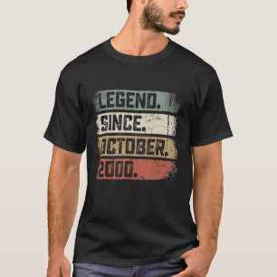 22 Years Old  Legend Since October 2000 22nd Birth T-Shirt