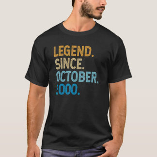 22 Years Old Legend Since October 2000 22nd Birthd T-Shirt