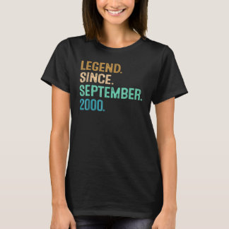 22 Years Old  Legend Since September 2000 22th Bir T-Shirt