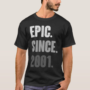 22 Years Old Vintage 2001 Birthday 22nd Decorati T-Shirt