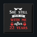 22 Years Wedding Anniversary Family Husband Wife M Magnet<br><div class="desc">22 Years Wedding Anniversary Family Husband Wife Marriage</div>