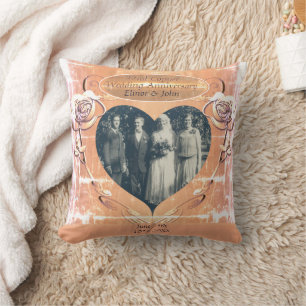 22nd/7th Copper Wedding Rose Photo Tote Cushion