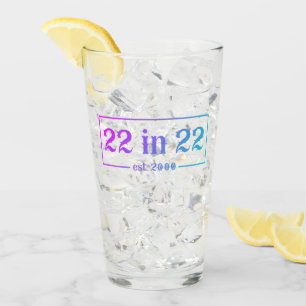 22nd Birthday 22 IN 22 est 2000 Gradient Glass