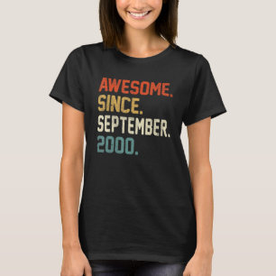 22nd Birthday 22 Year Old  Awesome Since September T-Shirt
