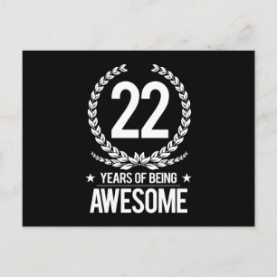 22nd Birthday (22 Years Of Being Awesome) Postcard