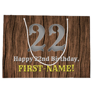 22nd Birthday: Country Western Inspired Look, Name Large Gift Bag