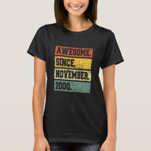 22nd Birthday Decor 22 Years Old Awesome Since Nov T-Shirt