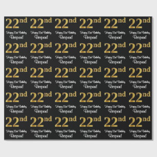 22nd Birthday: Elegant Luxurious Faux Gold Look # Wrapping Paper