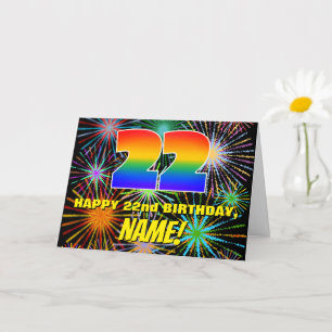 22nd Birthday: Fun, Colourful Celebratory Firework Card