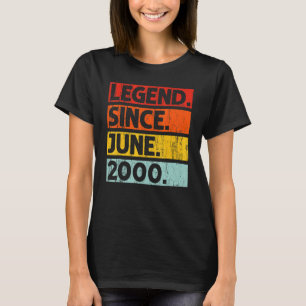22nd Birthday Legend Since June 2000 22 Years Old T-Shirt