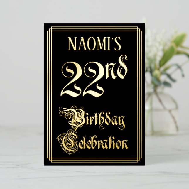 22nd Birthday Party — Fancy Script & Custom Name (Standing Front)