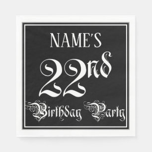 22nd Birthday Party — Fancy Script + Custom Name Napkin