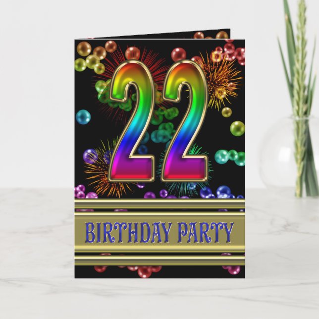 22nd Birthday party Invitation (Front)