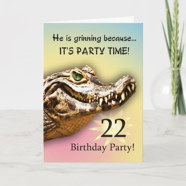 22nd Birthday Party Invitation Card (Front)