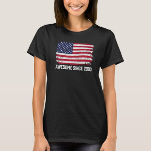 22nd Birthday Vintage Awesome Since 2000 T-Shirt