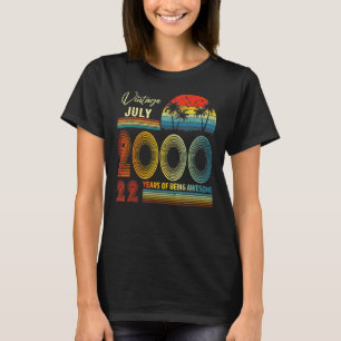 22nd Birthday Vintage July 2000 22 Years Old T-Shirt